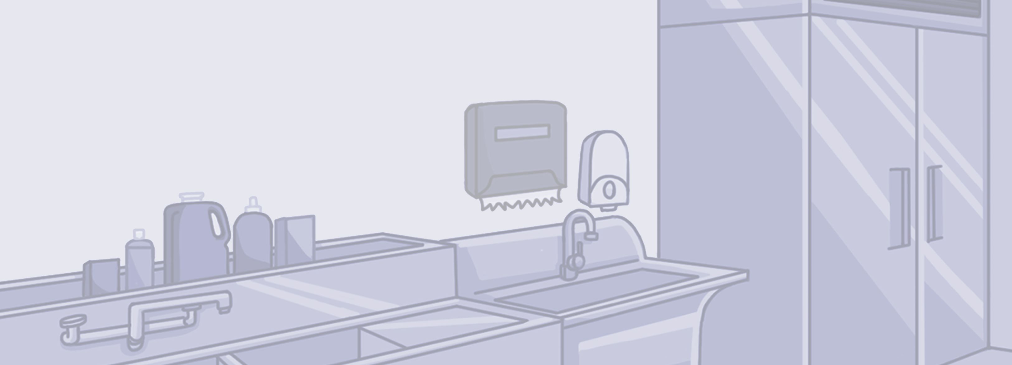 Animated water faucet with water